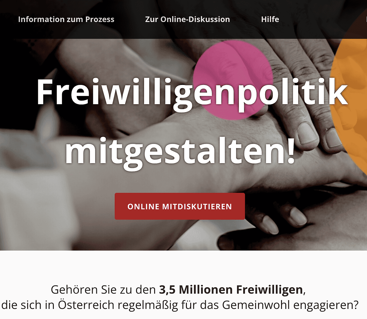 Unser erster großer Prozess: Freiwilligenpolitik Mitgestalten Jetzt